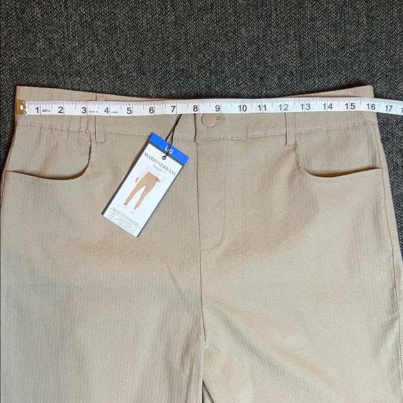 NWT Mario Serrani Women’s Tan Chinos Ankle Pants sz L Pull On - Picture 6 of 12